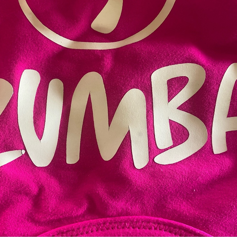 Zumba Fitness Pink Crop Top with White Logo